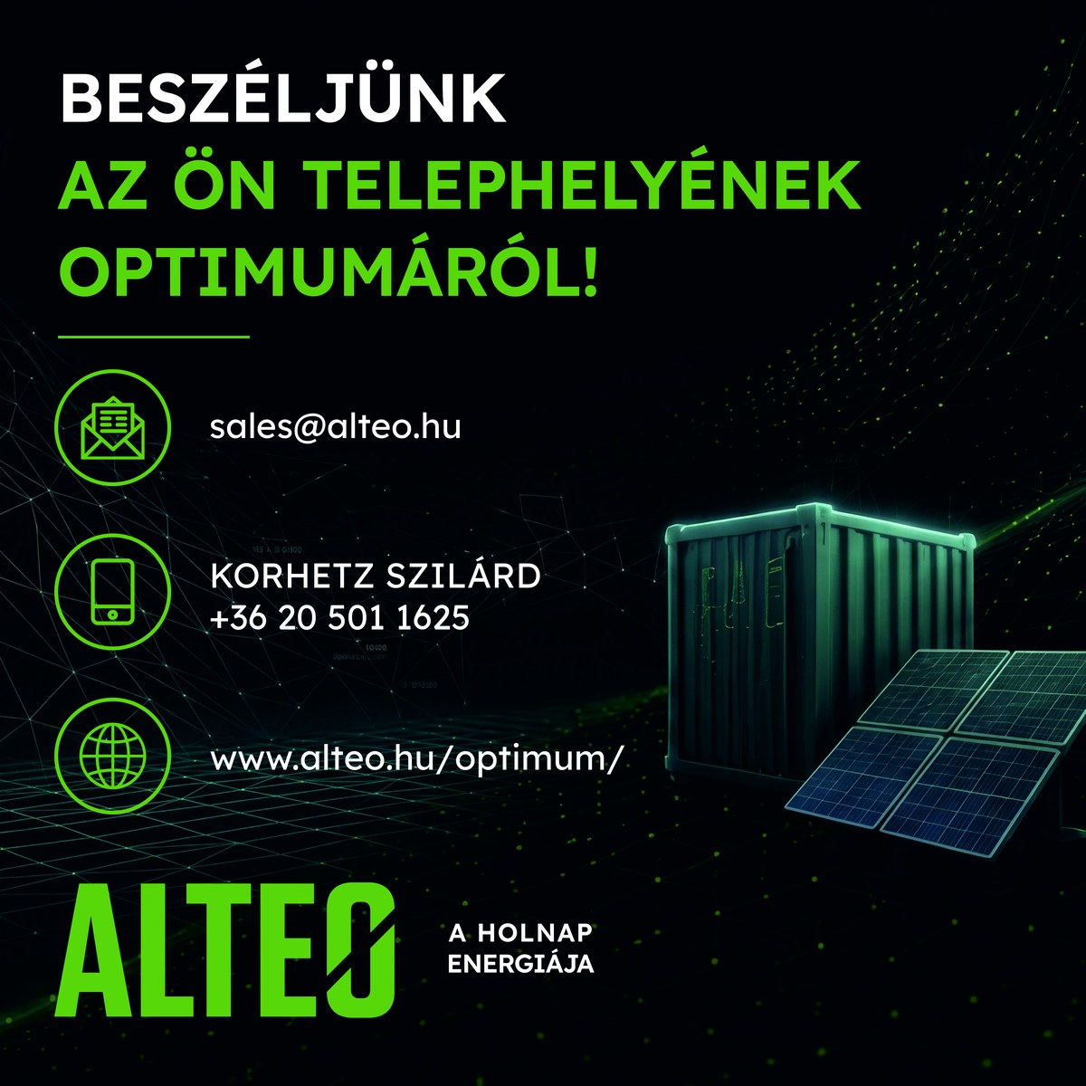 Beszéljünk az Ön telephelyének optimumáról